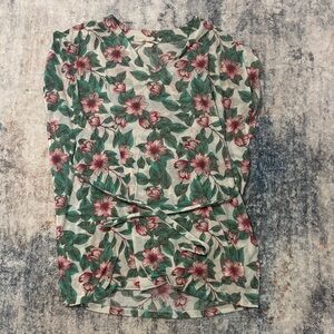H&M Floral Print beach cover up - Green and Pink